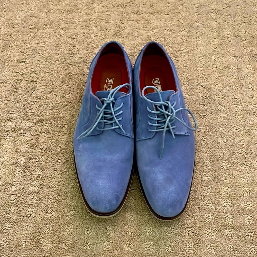Stacy Adams Tayson Plain Toe Lace Up Dress Shoes Sky Blue Men’s Size 8